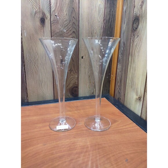 Pair Vintage Toscany Degas Champagne Crystal Glass 6 Oz Tall Hallow Flute Stem - Picture 1 of 4